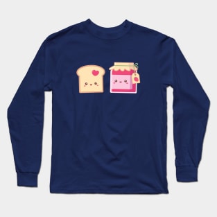 Spread Love, Cute Bread Toast and Strawberry Jam Long Sleeve T-Shirt